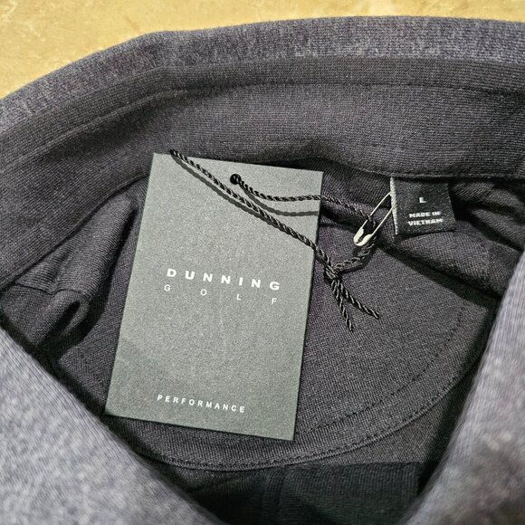 NWT Men's Dunning Golf Polo Shirt Black with Gray‎ Trim Size Large - Picture 5 of 6